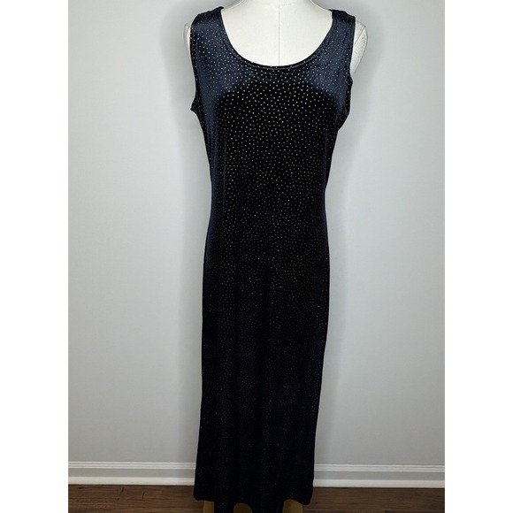 Vintage Ronni Nicole by Ouida Navy Sparkle Long Maxi Dress Womens Size 10 - Picture 1 of 11